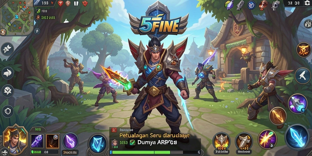 Tampilan seru aksi pertarungan dalam game ARPG 55FIVE.