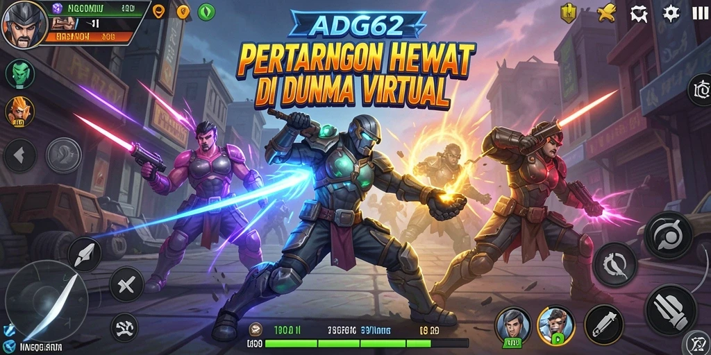 Gameplay seru ADG62 dengan pertarungan karakter yang mendebarkan.