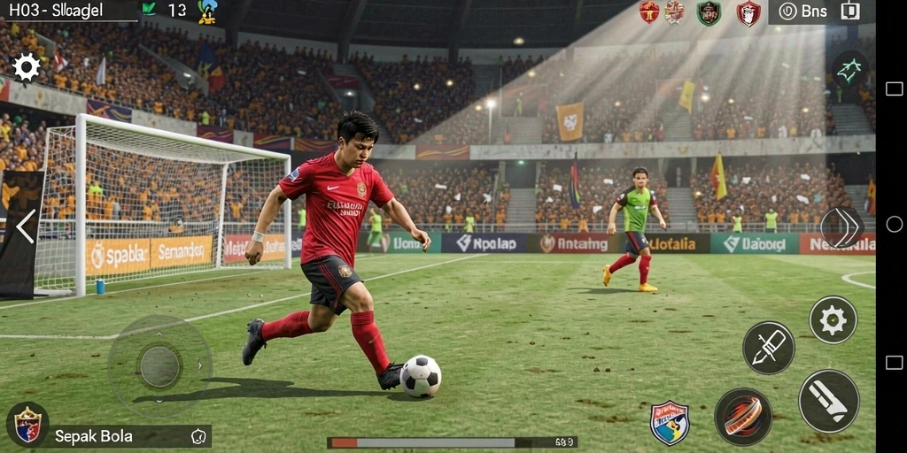 Tampilan gameplay H03 yang menakjubkan dalam pertandingan sepak bola.