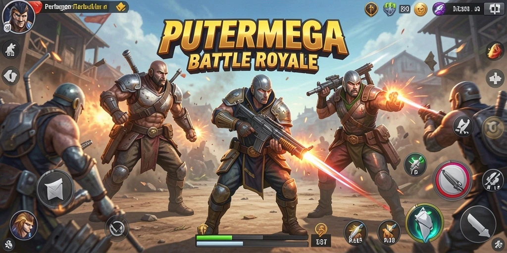 Tampilan seru gameplay Battle Royale di PUTERMEGA.