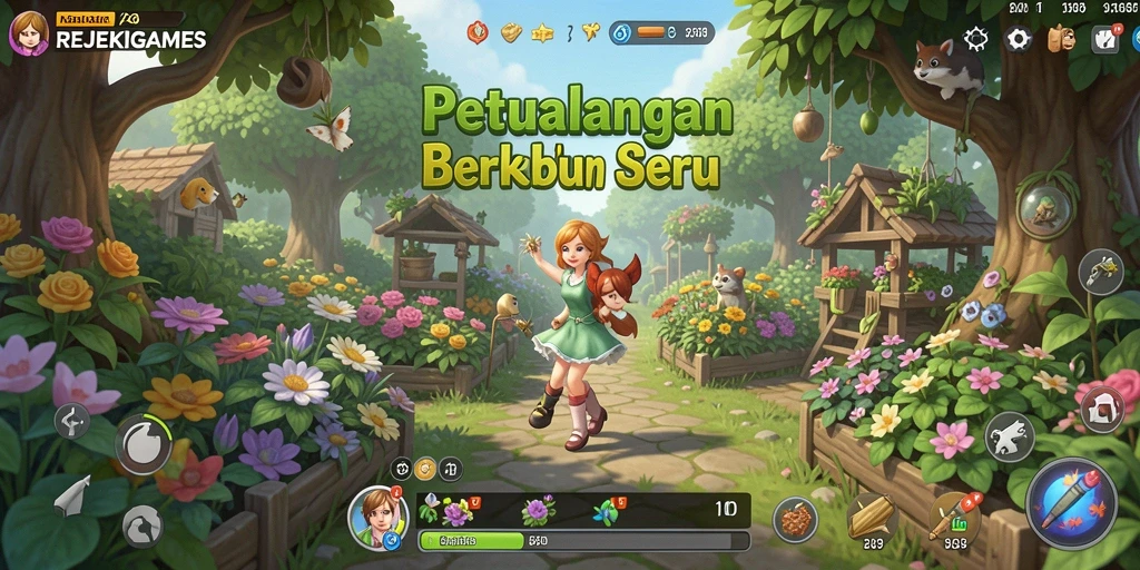 Tangkapan layar menunjukkan pengalaman berkebun yang menyenangkan dan mendidik.