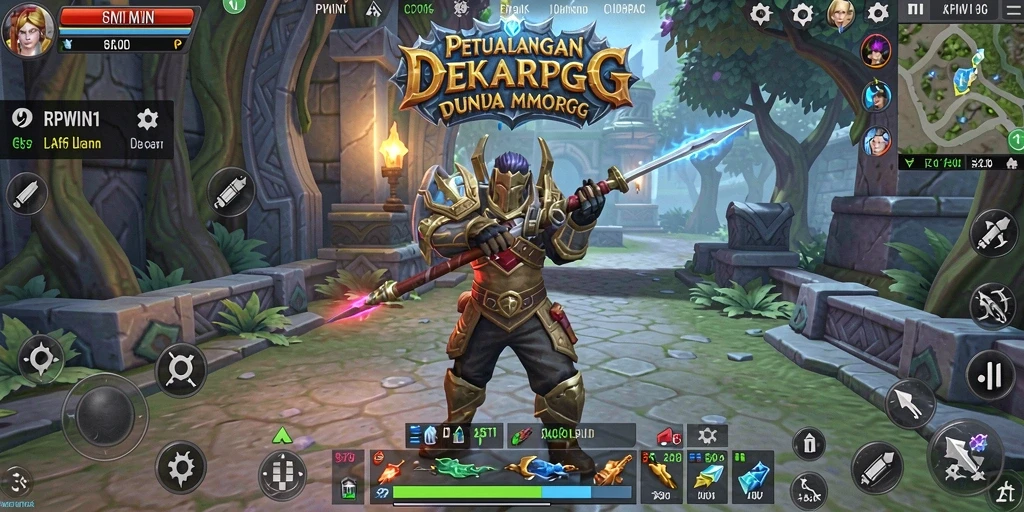 Screenshot utama RPWIN1 menampilkan gameplay MMORPG yang seru dan interaktif.